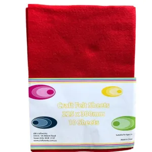 10 Pieces Red Felt