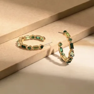 Accessorize London Women Eclectic Gem Hoop Earrings