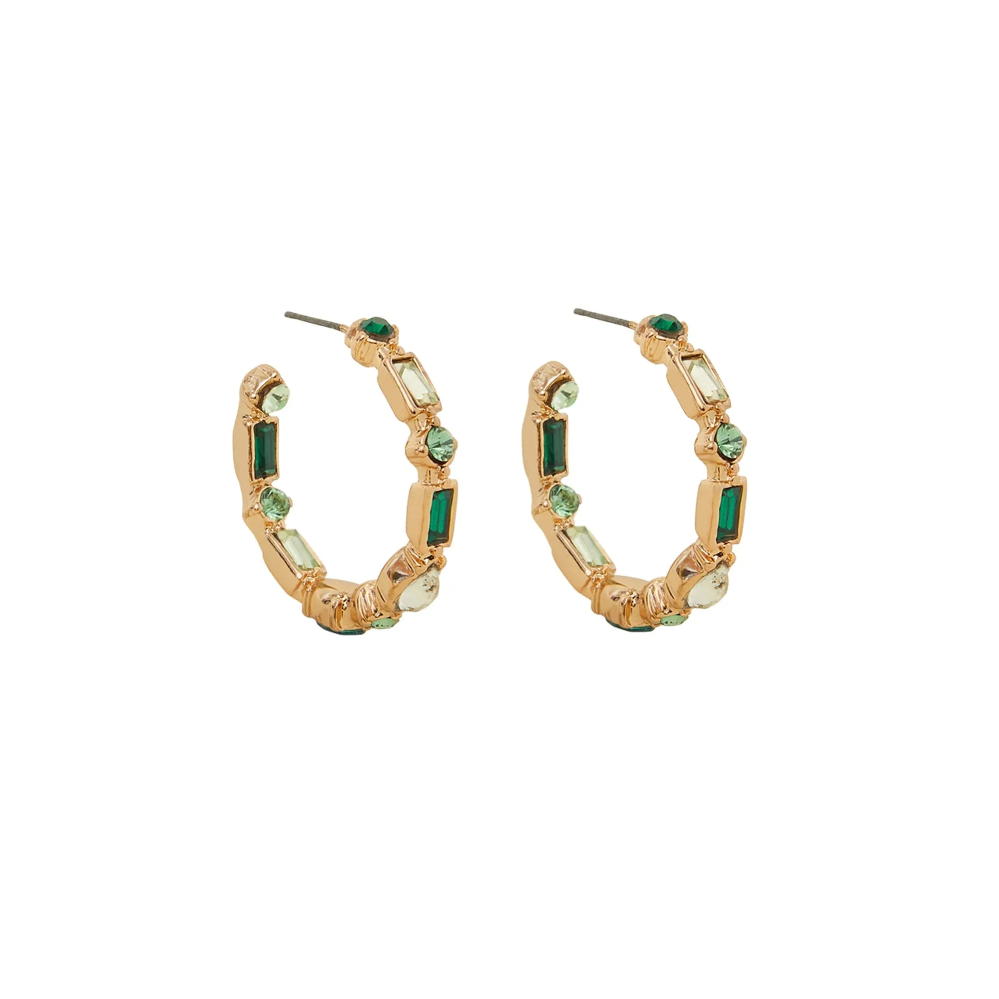 Accessorize London Women Eclectic Gem Hoop Earrings