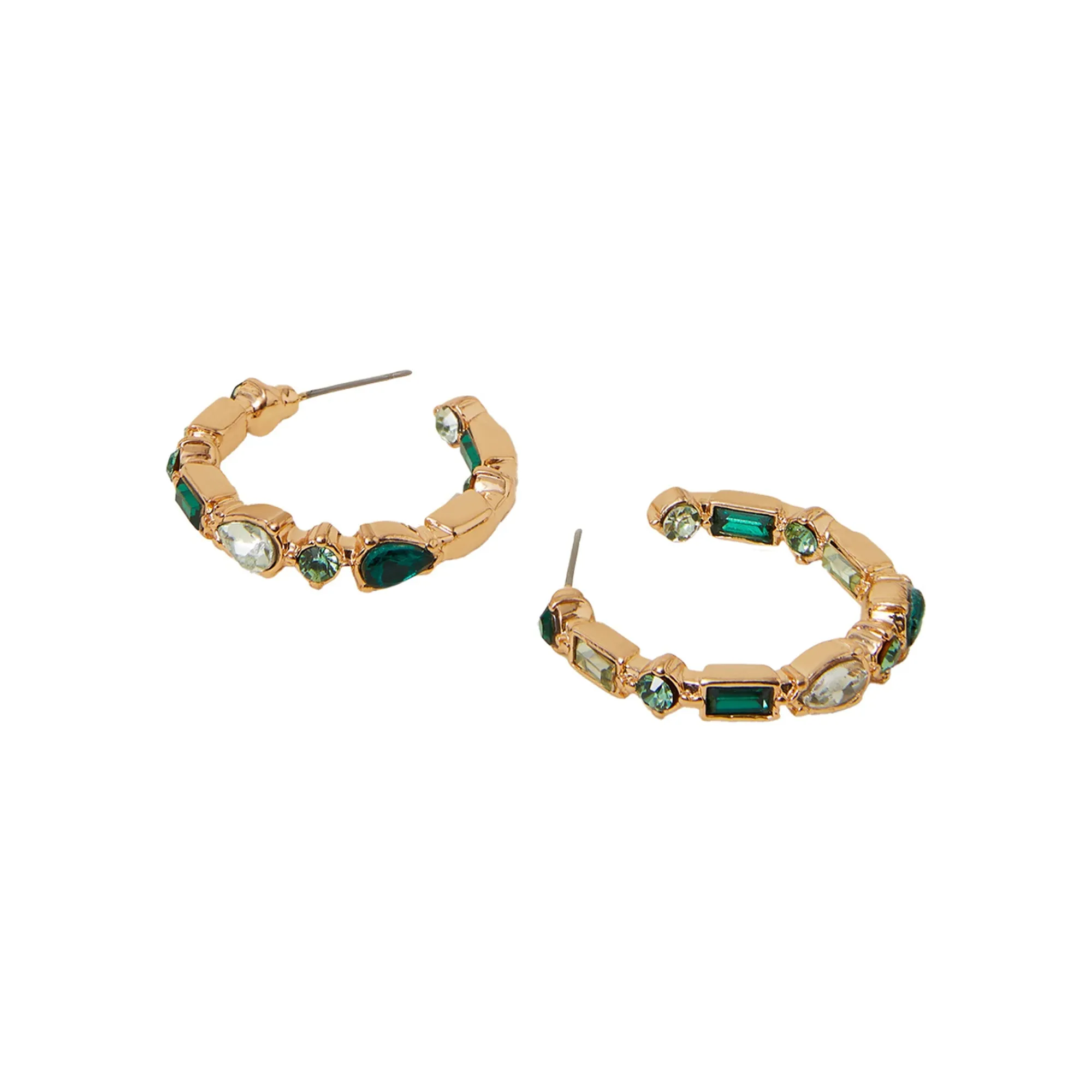 Accessorize London Women Eclectic Gem Hoop Earrings