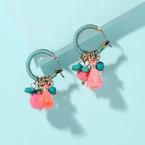 Accessorize London Women's Wrapped Beaded Hoop Earrings