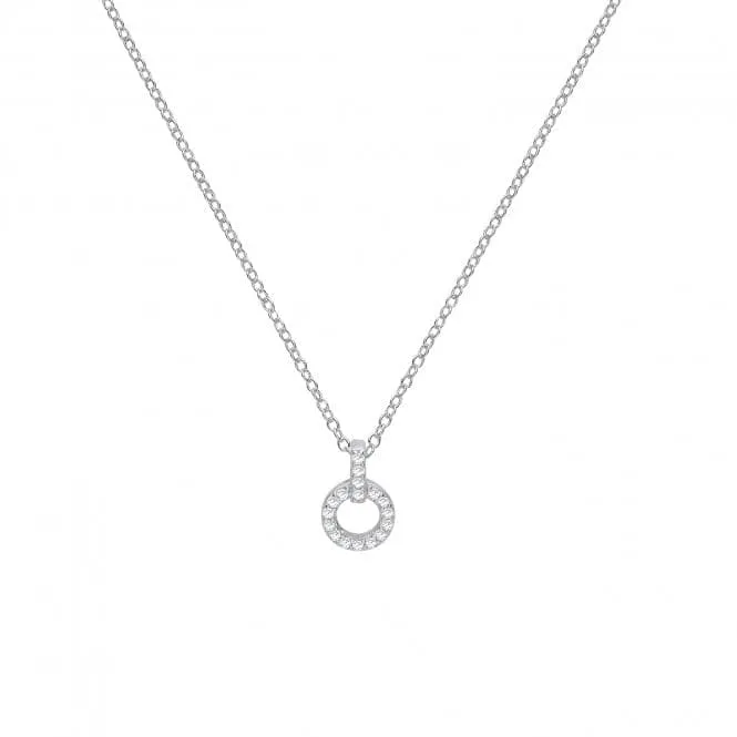 Acotis Silver Necklace Zirconia Open Circle G3366
