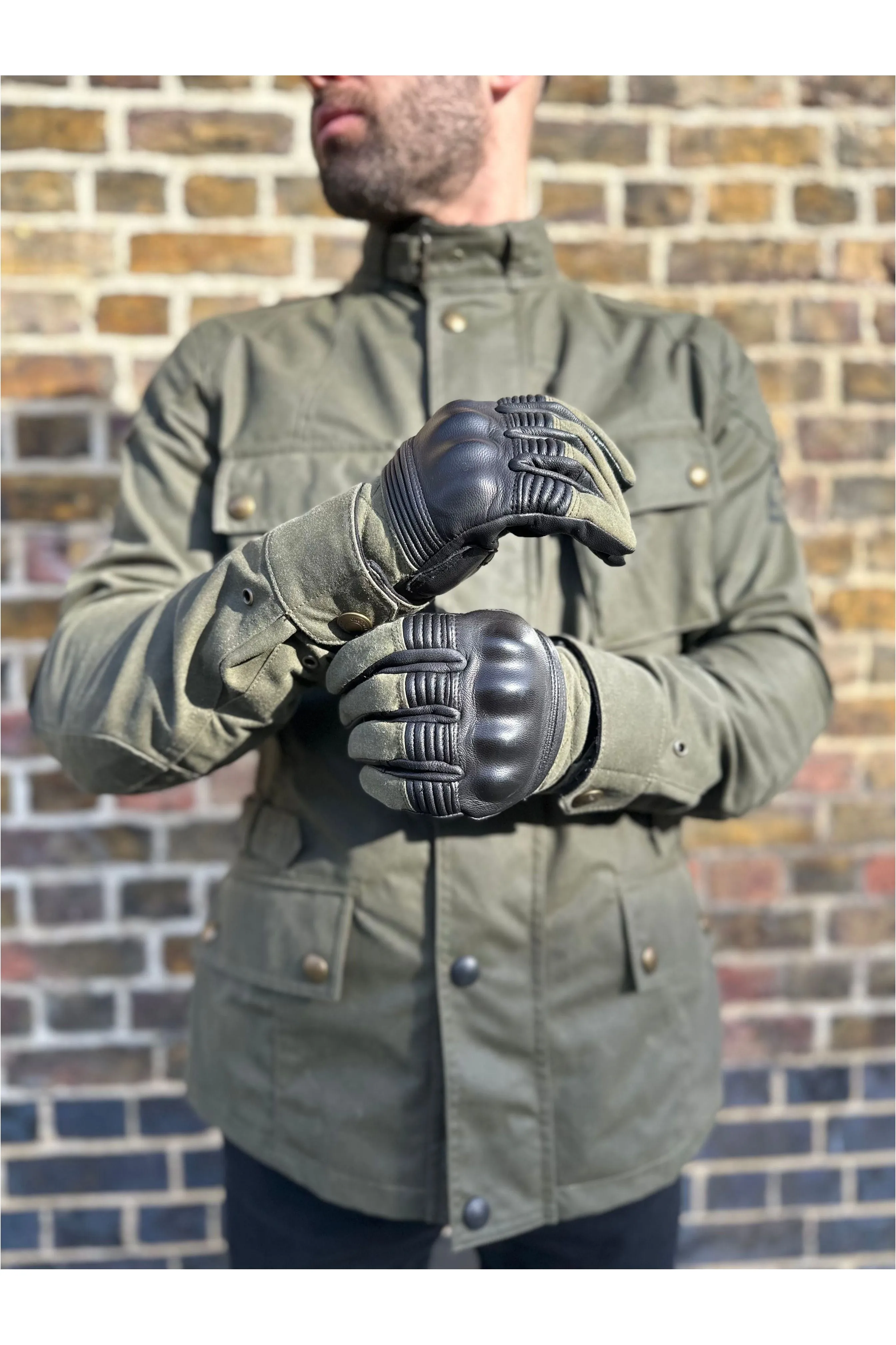 Belstaff - Hampstead Forest Green/Black Motorcycle - Leather Glove
