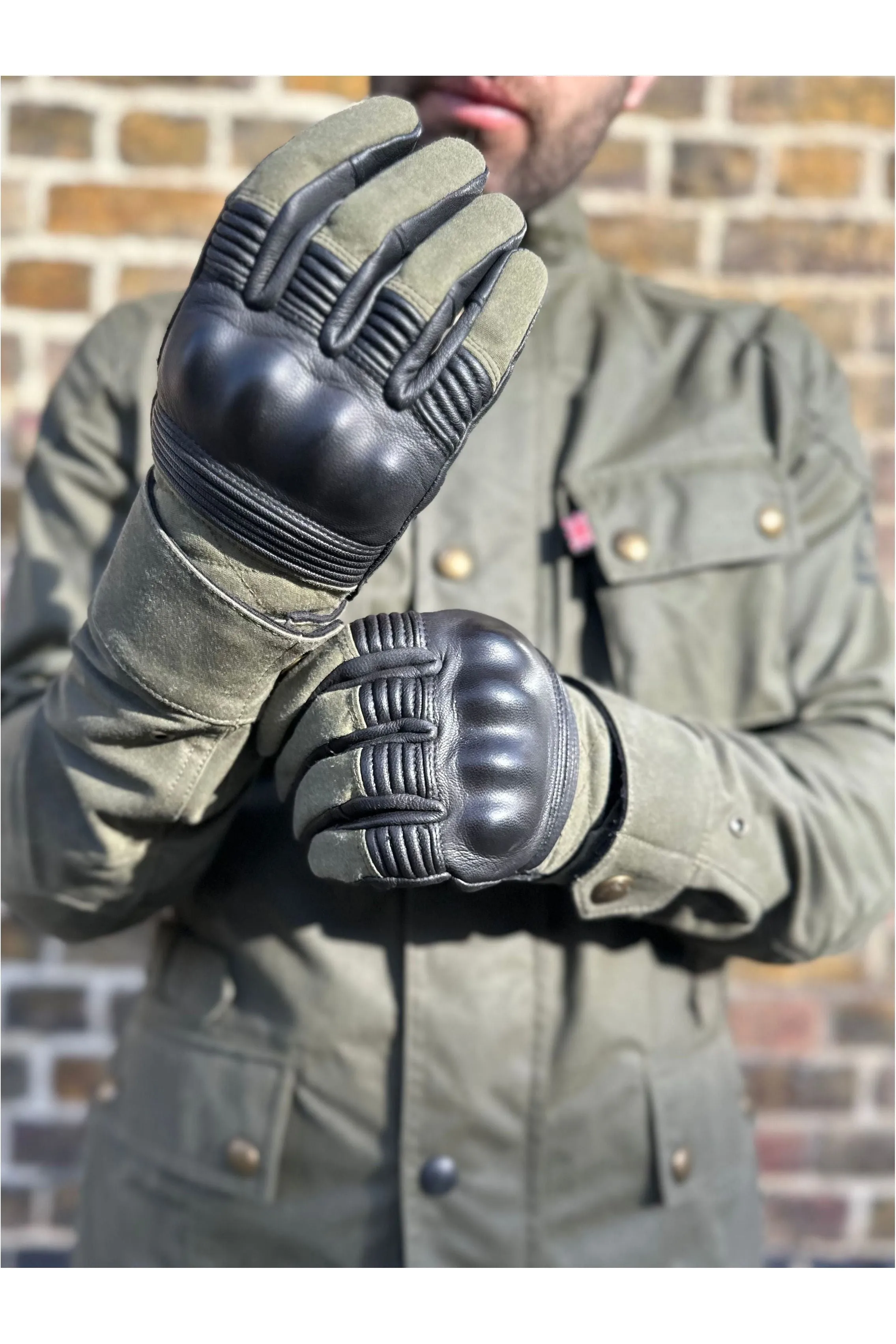 Belstaff - Hampstead Forest Green/Black Motorcycle - Leather Glove