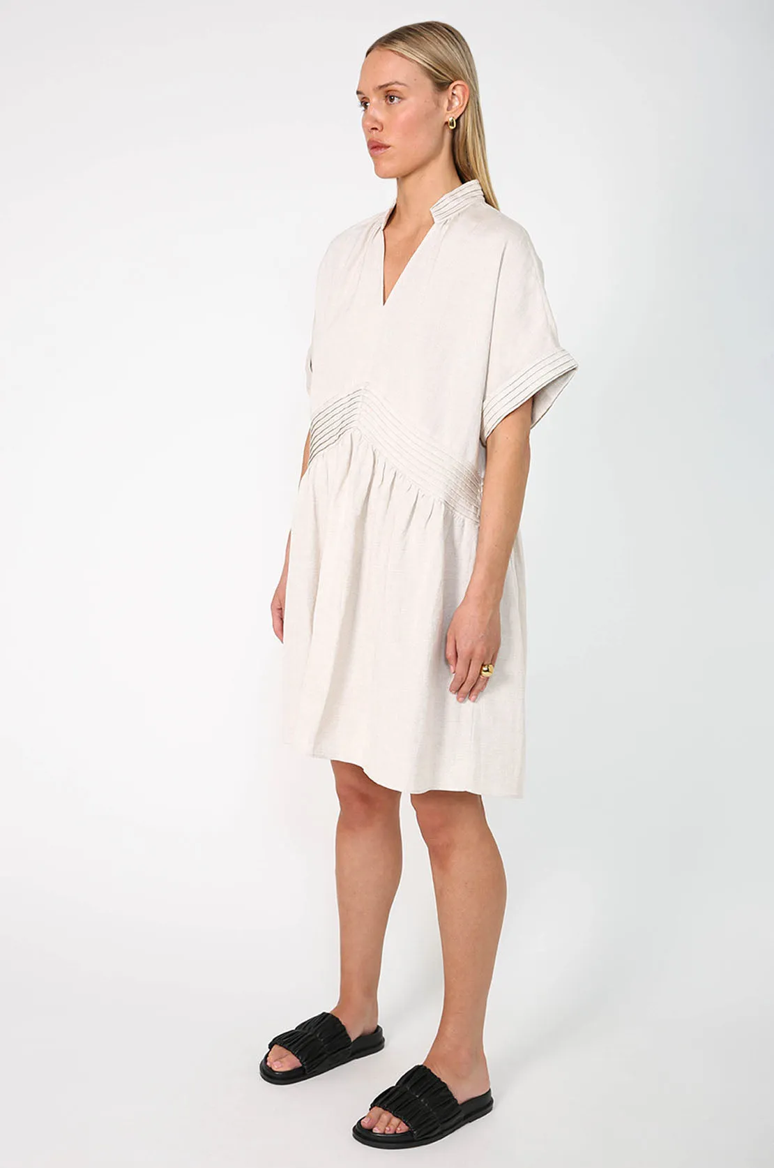 bevel dress / natural marle
