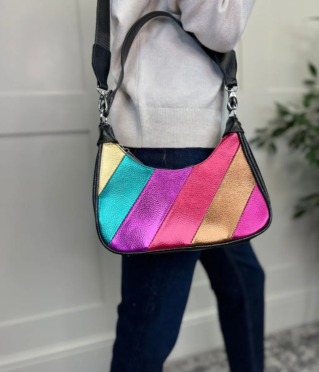 Black Rainbow 2 Way Handbag