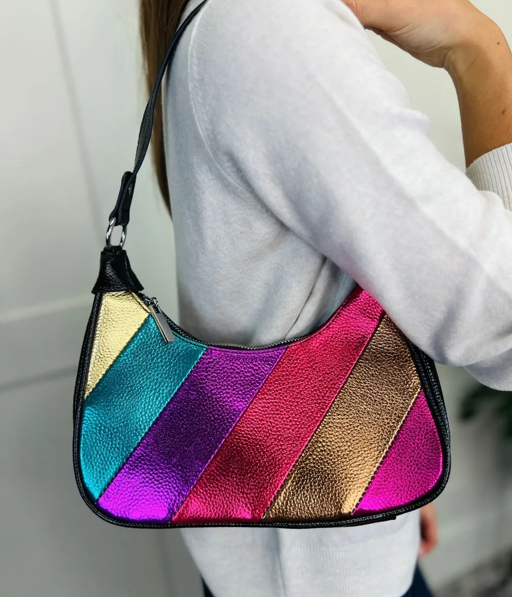 Black Rainbow 2 Way Handbag