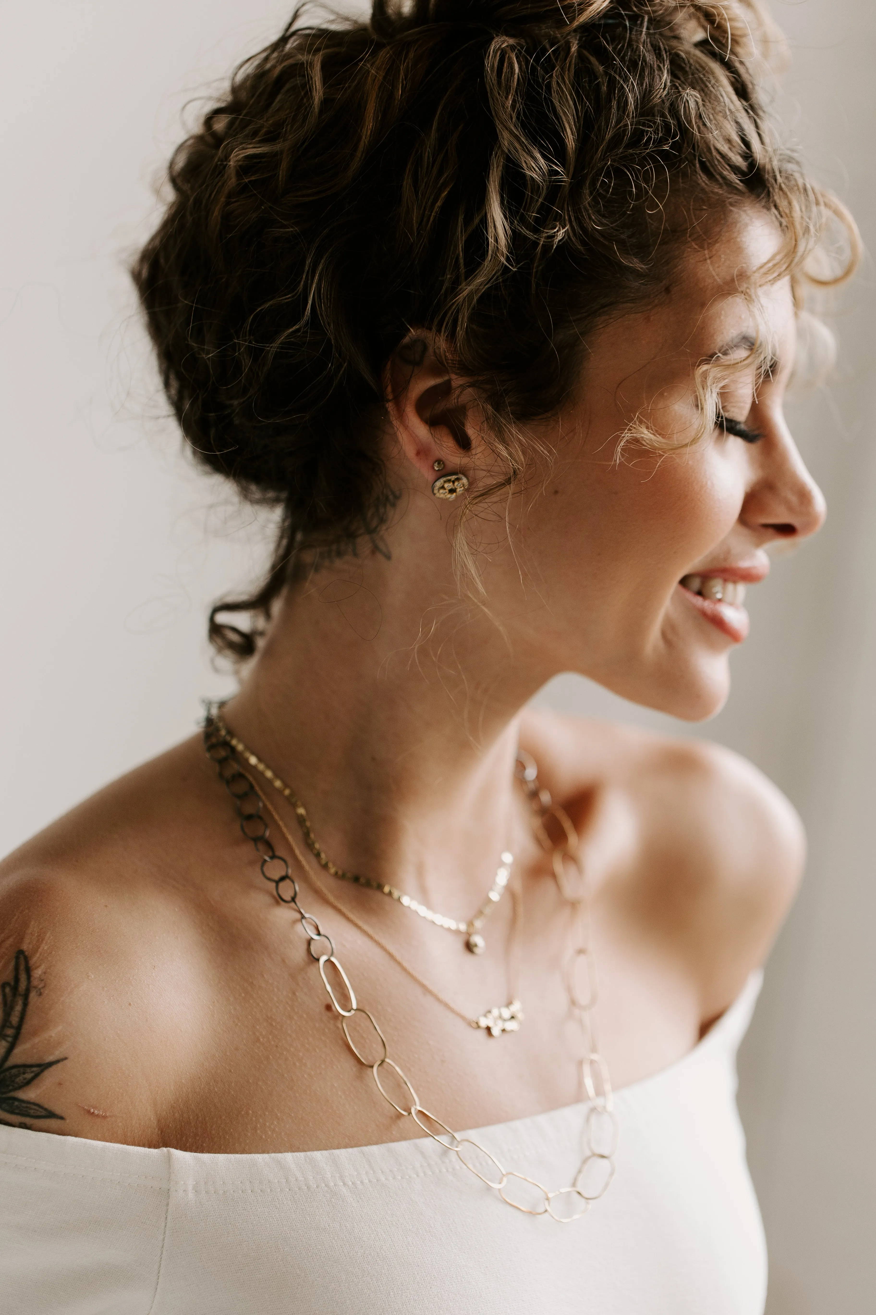 Breezy Chain Link Necklace - 18k Gold   Oxidized Silver