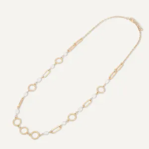 Classic Faux Pearls Lobster Clasp Necklace In Gold-Tone