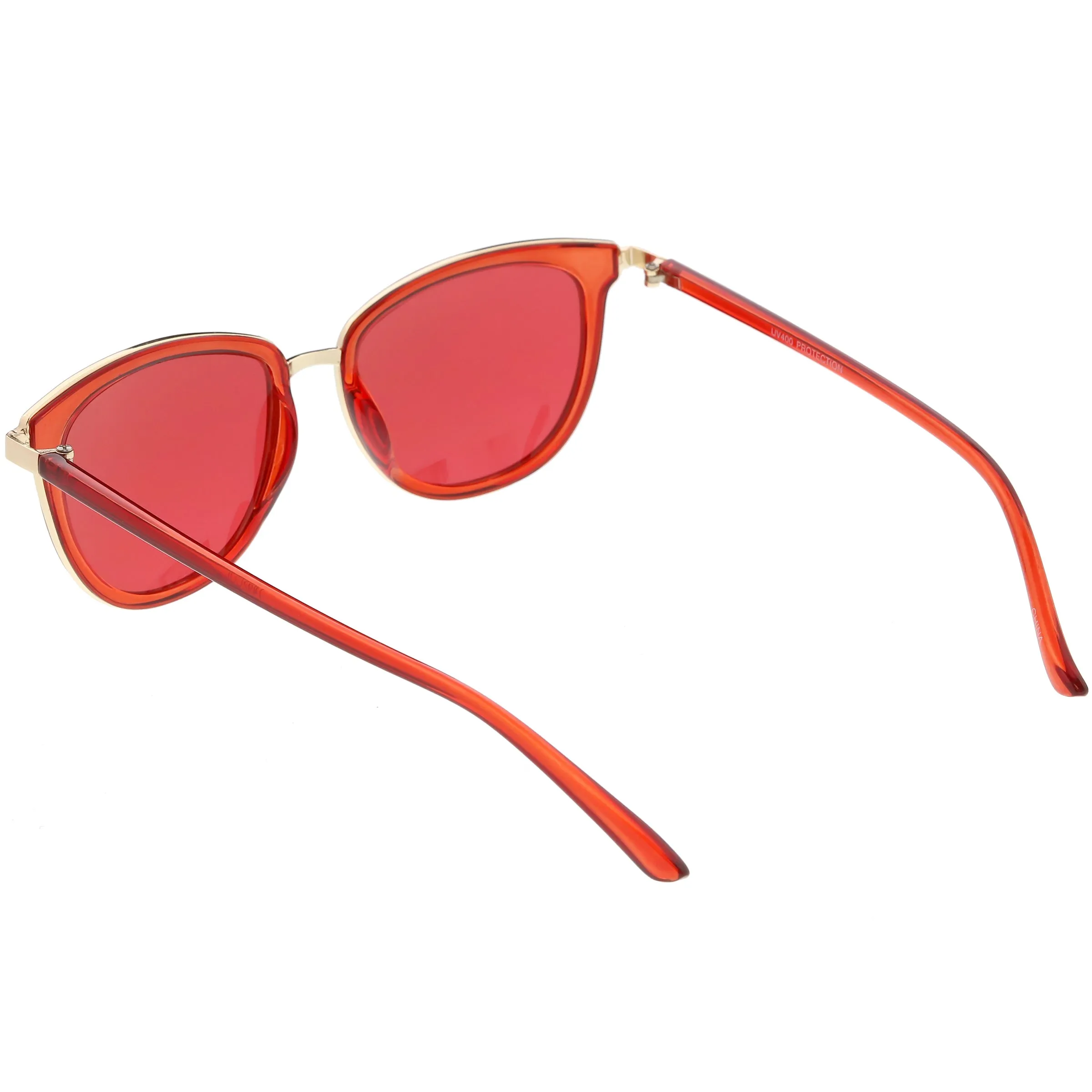Colorful Transparent Horned Rim Color Tone Lens Sunglasses C607
