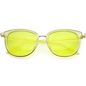 Colorful Transparent Horned Rim Color Tone Lens Sunglasses C607