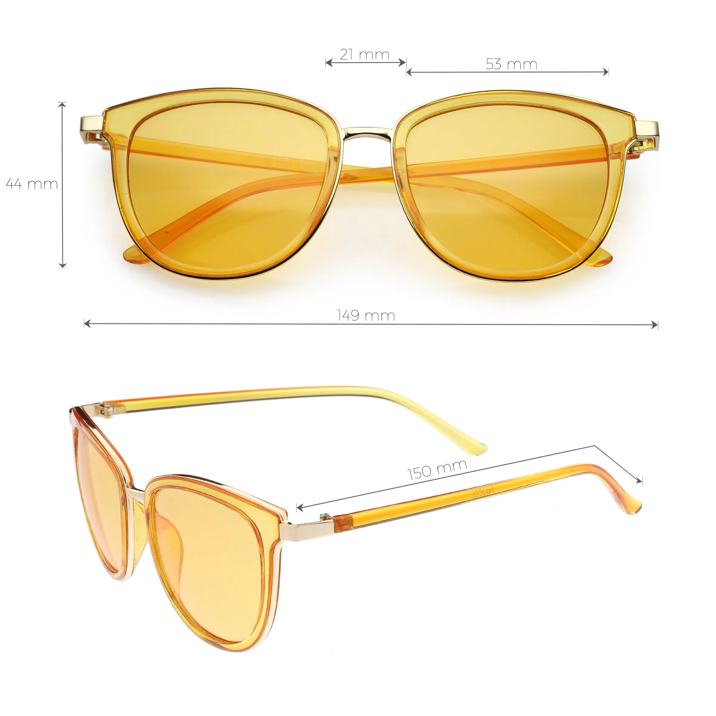 Colorful Transparent Horned Rim Color Tone Lens Sunglasses C607