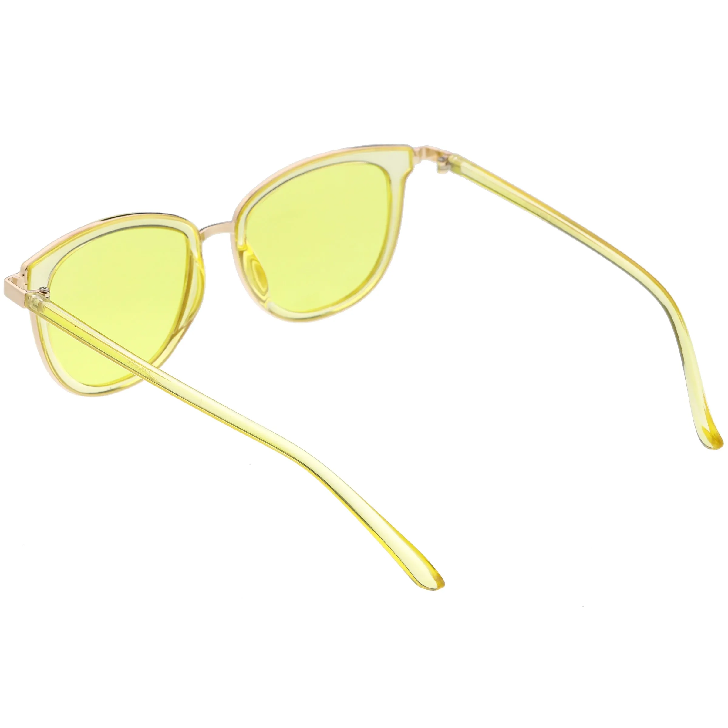 Colorful Transparent Horned Rim Color Tone Lens Sunglasses C607