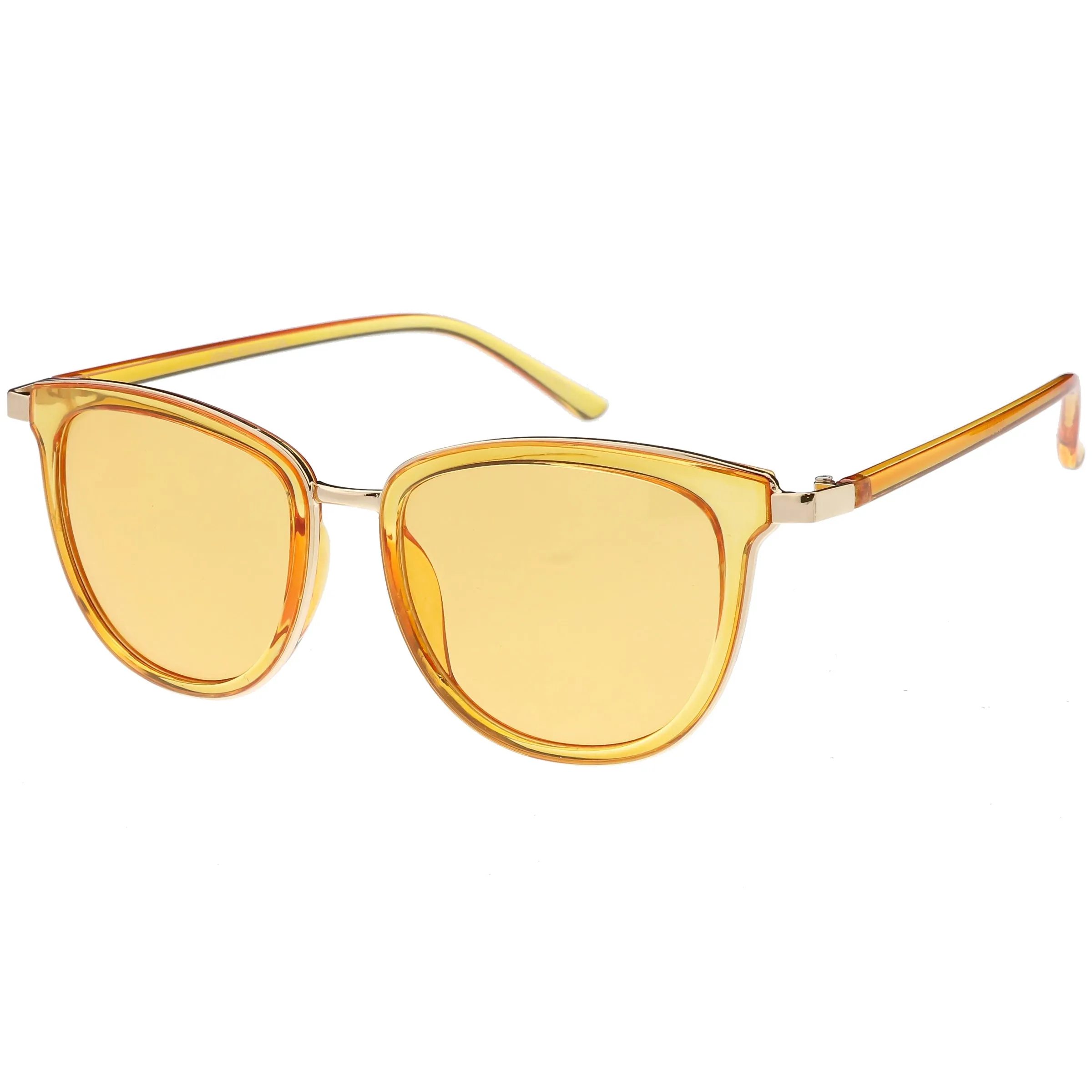 Colorful Transparent Horned Rim Color Tone Lens Sunglasses C607