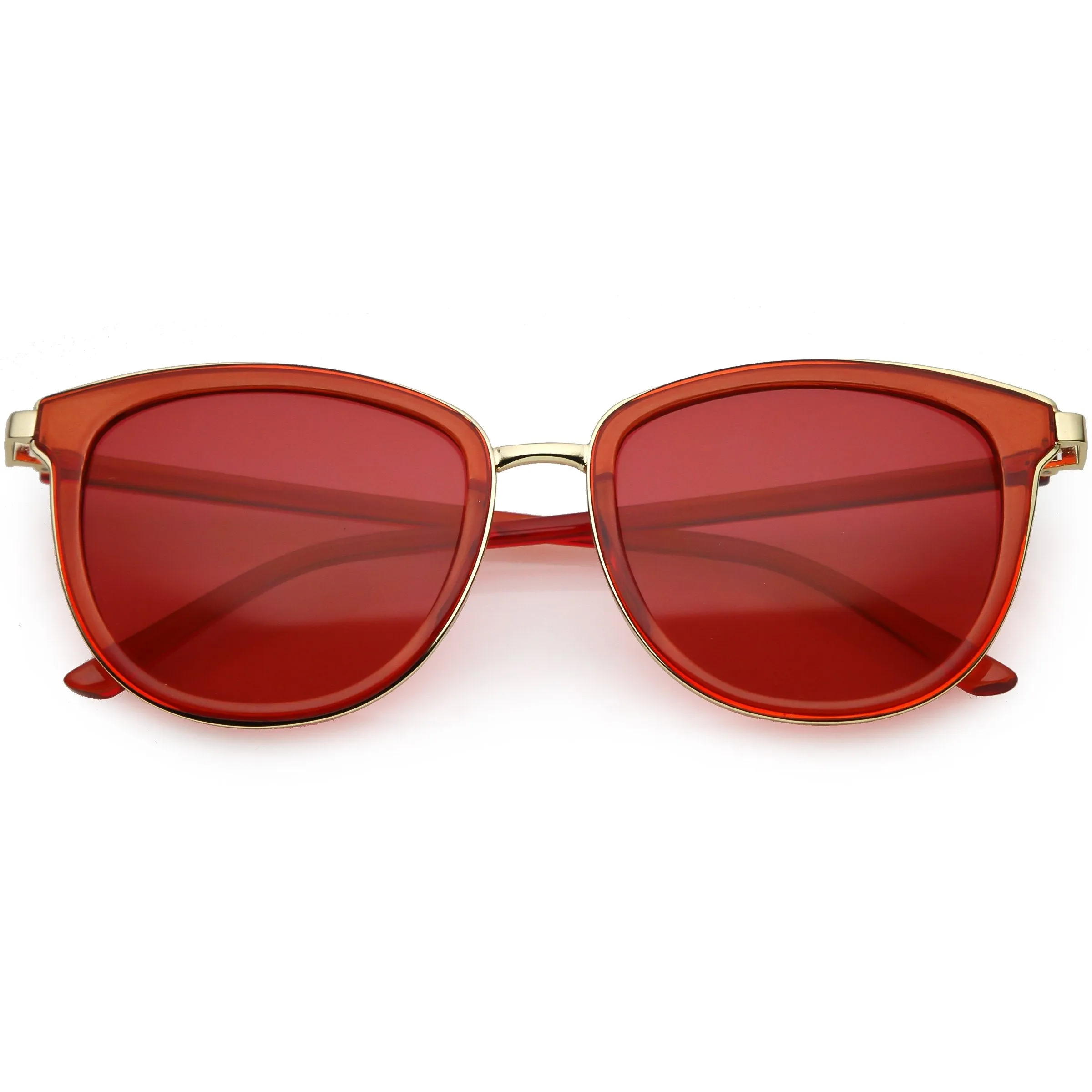 Colorful Transparent Horned Rim Color Tone Lens Sunglasses C607