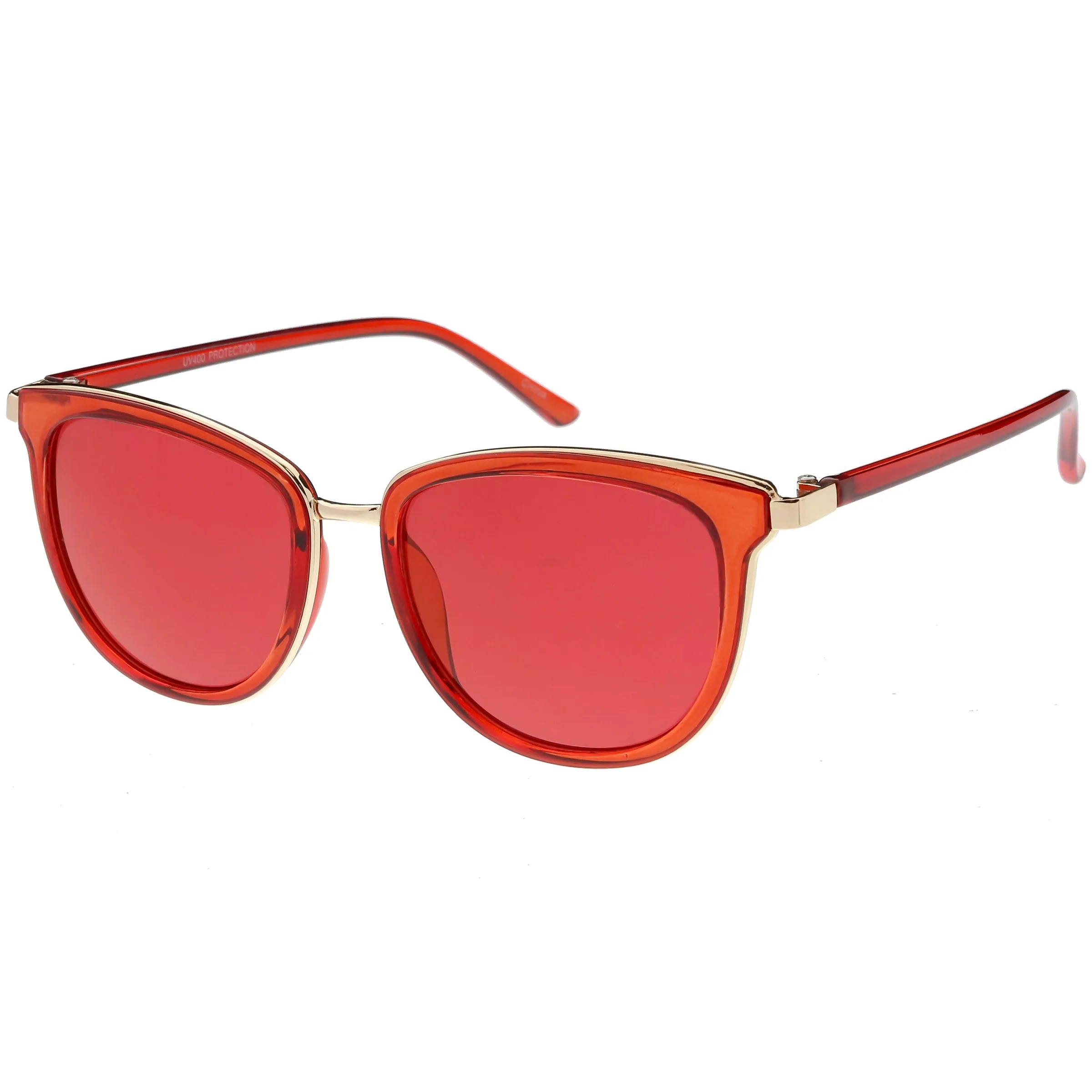 Colorful Transparent Horned Rim Color Tone Lens Sunglasses C607