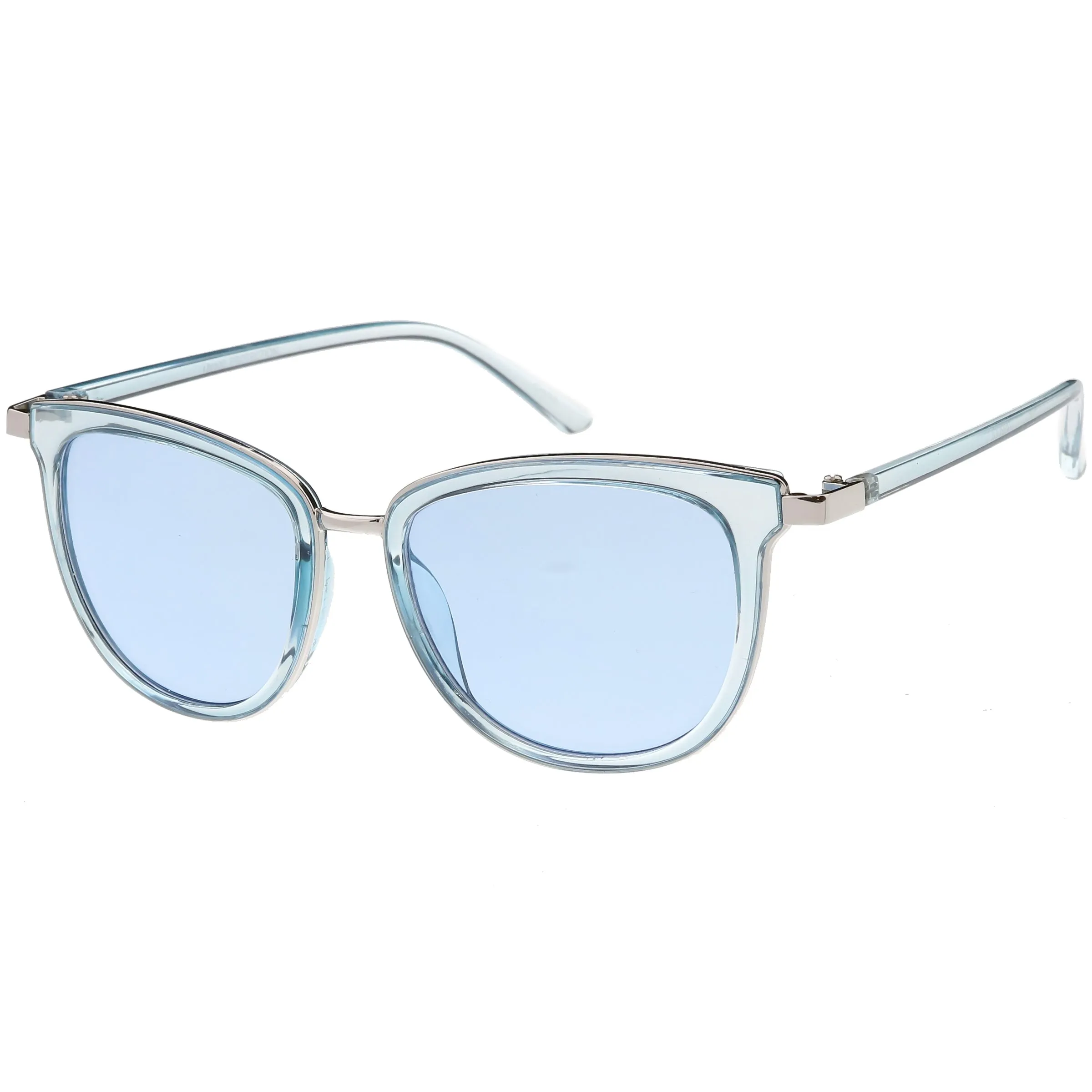 Colorful Transparent Horned Rim Color Tone Lens Sunglasses C607