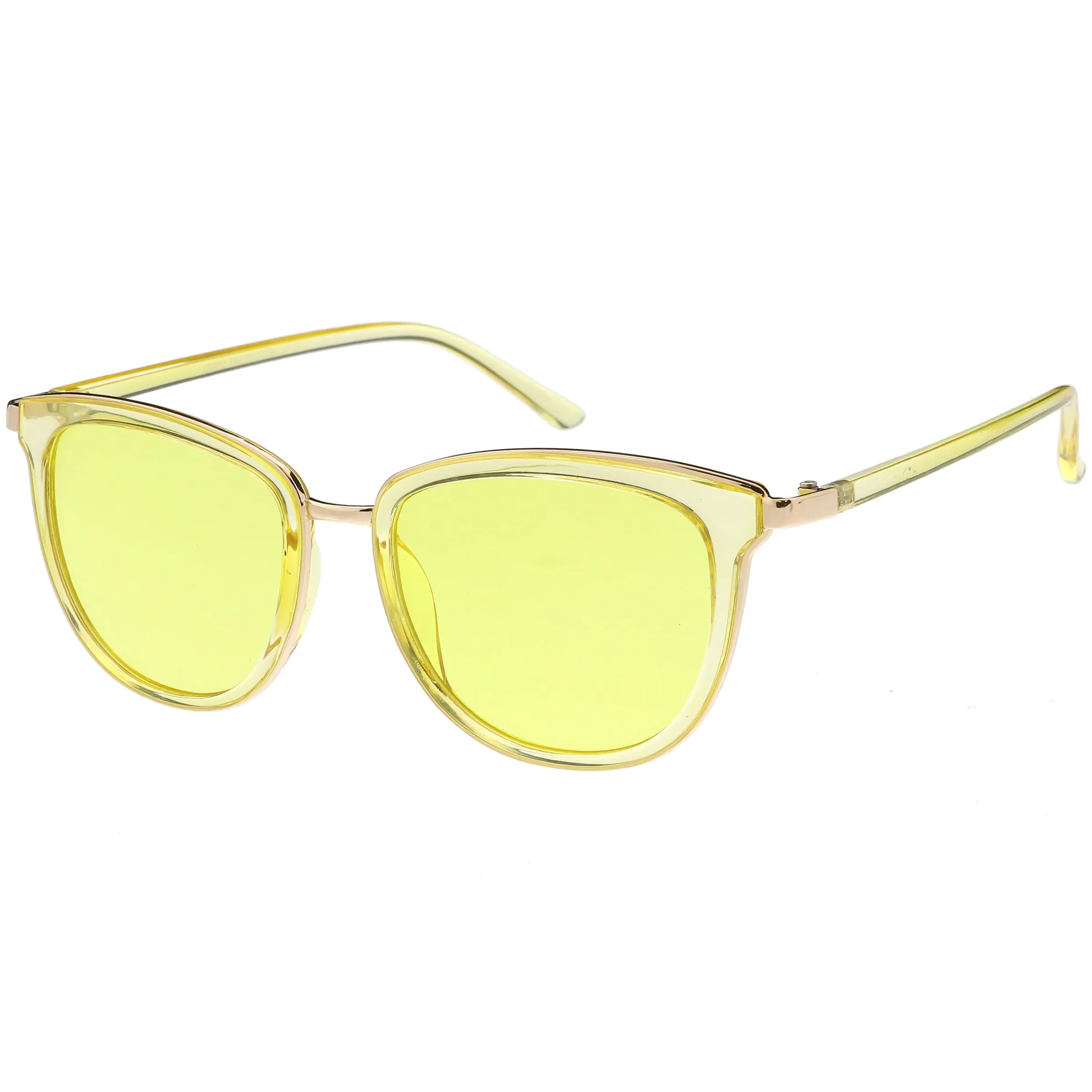 Colorful Transparent Horned Rim Color Tone Lens Sunglasses C607