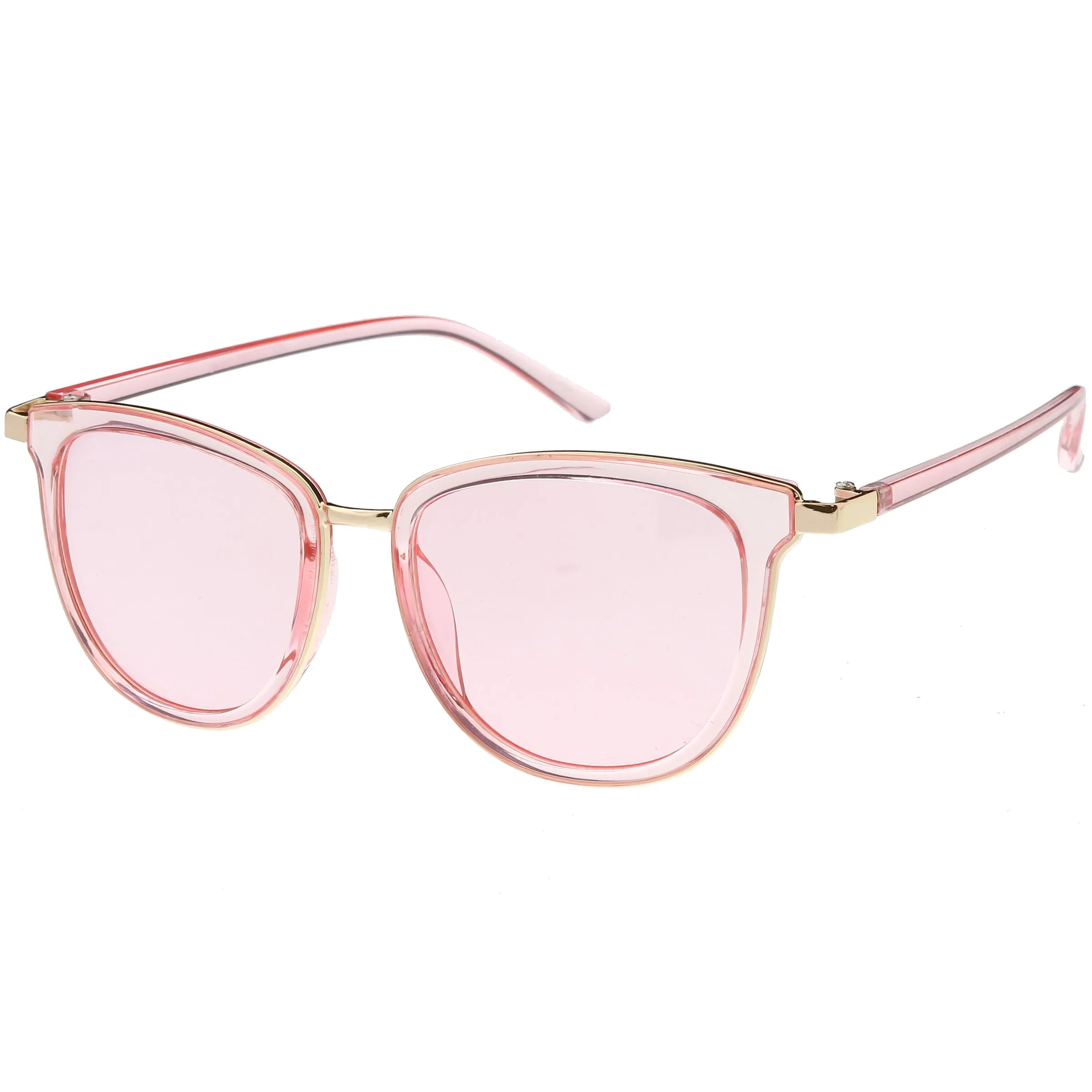 Colorful Transparent Horned Rim Color Tone Lens Sunglasses C607