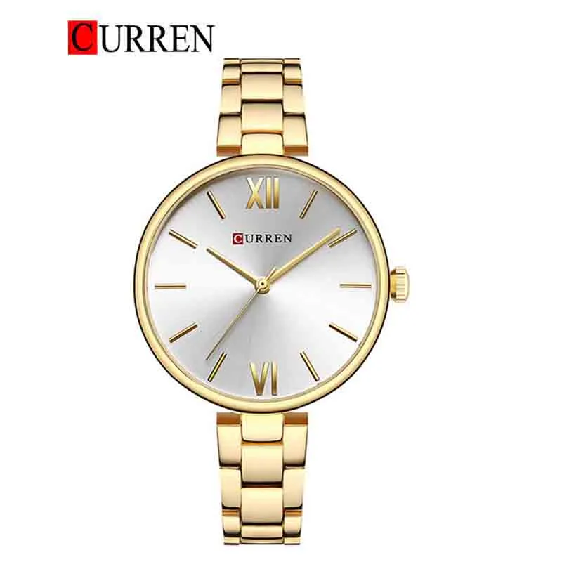 CURREN Original Brand Stainless Steel Band Wrist Watch For Women With Brand (Box & Bag)-9017
