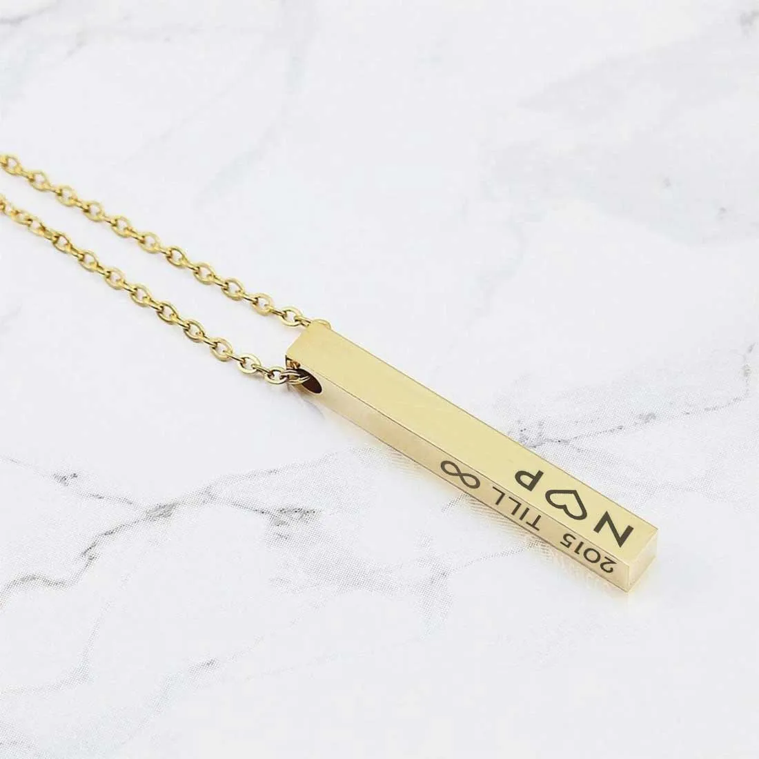 Custom Locket for Couples Pendant with Chain-Gold & Black
