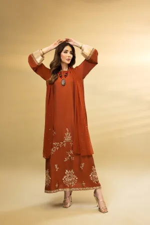 DW22-46-Embroidered Flared Fustaan 1PC
