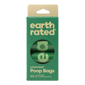Earth Rated Unscented Poop Bags - 4 rolls, 60 bags