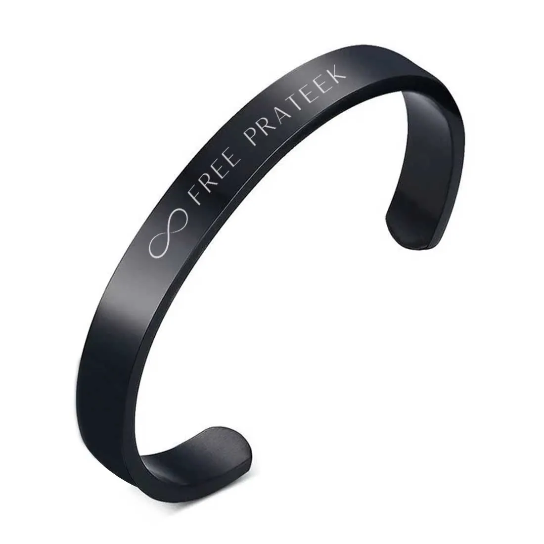 Engraved Personalised Bracelets Kada With Name for Men Women  - Rose Gold Plated/Black Rhodium/Gold Plated - Infinity