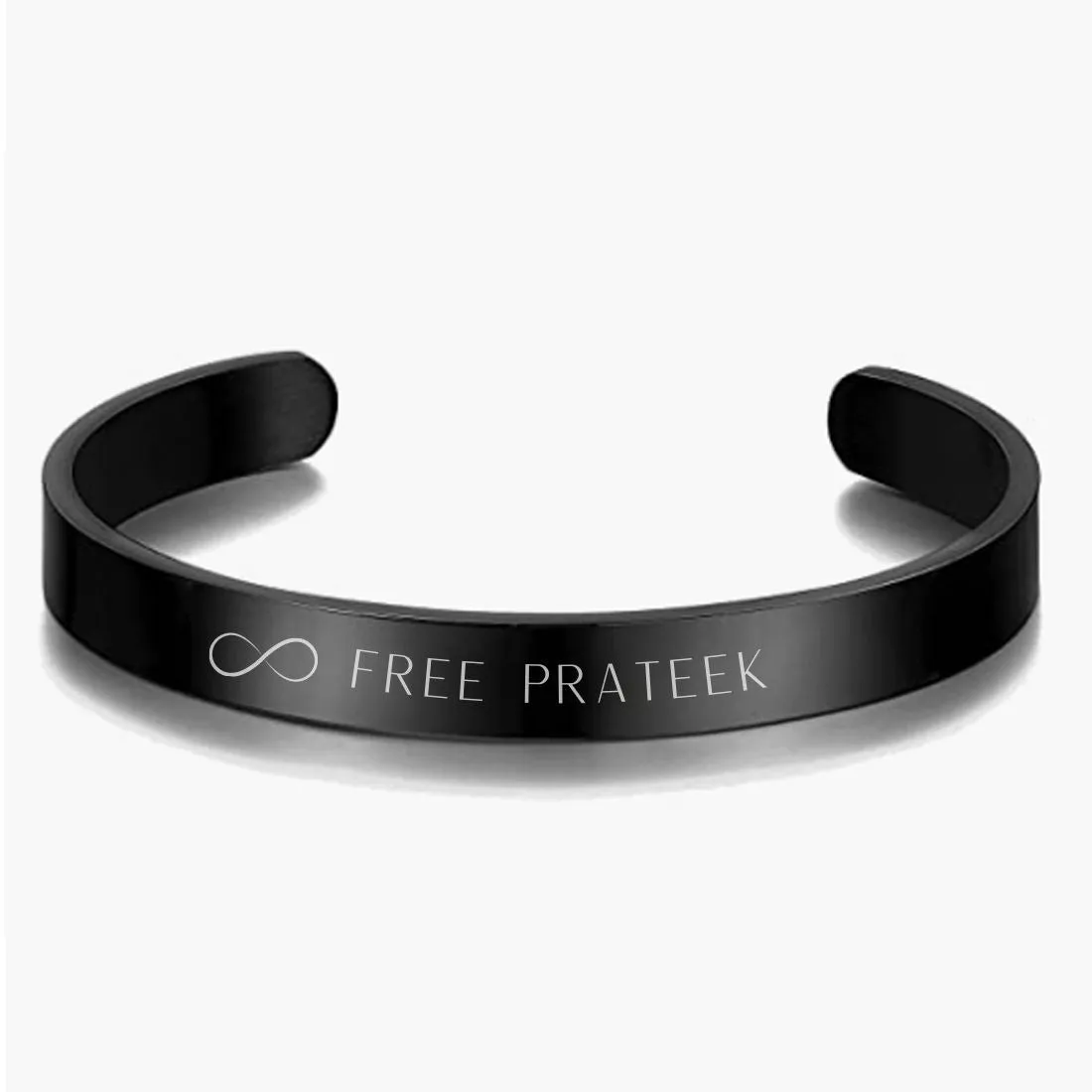 Engraved Personalised Bracelets Kada With Name for Men Women  - Rose Gold Plated/Black Rhodium/Gold Plated - Infinity