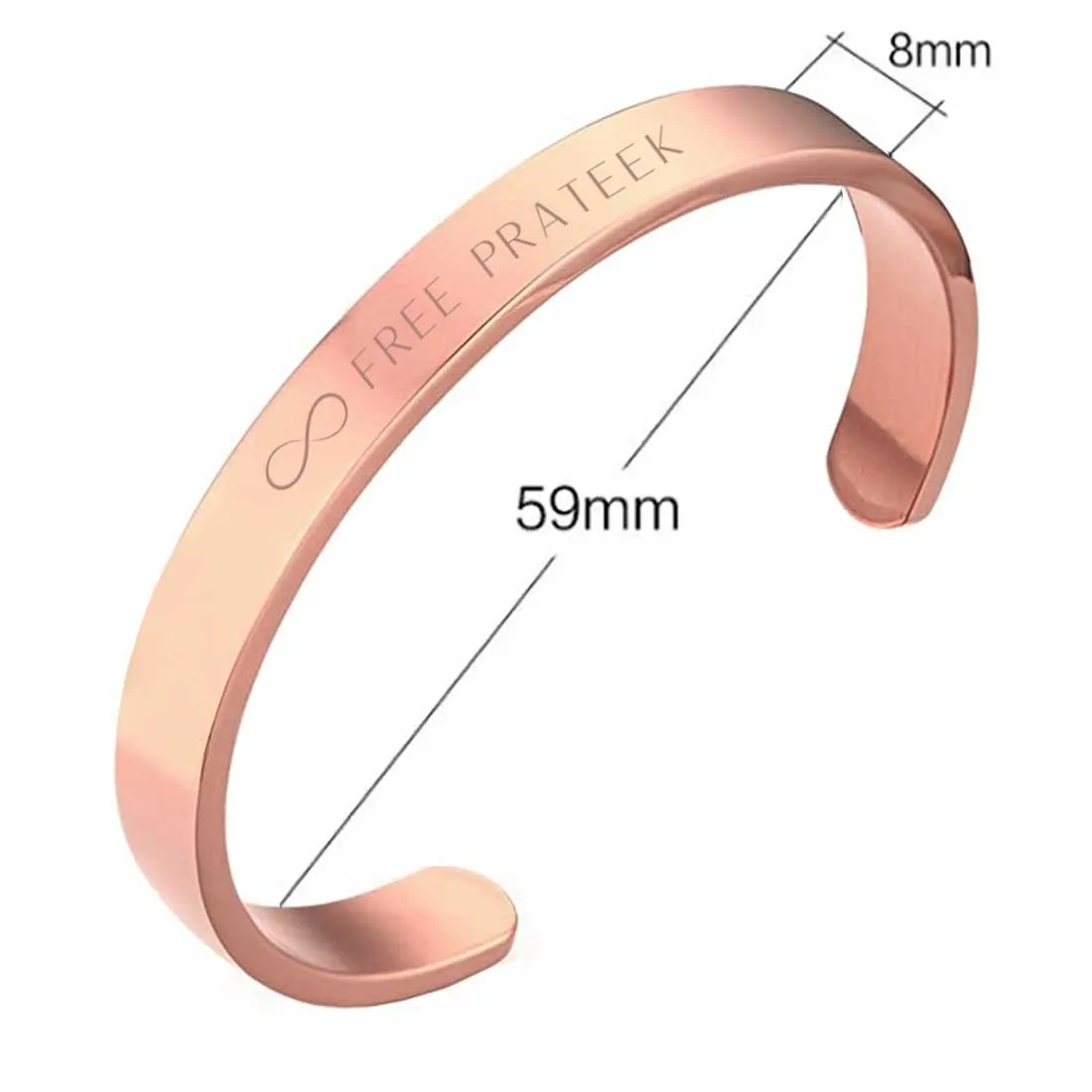 Engraved Personalised Bracelets Kada With Name for Men Women  - Rose Gold Plated/Black Rhodium/Gold Plated - Infinity
