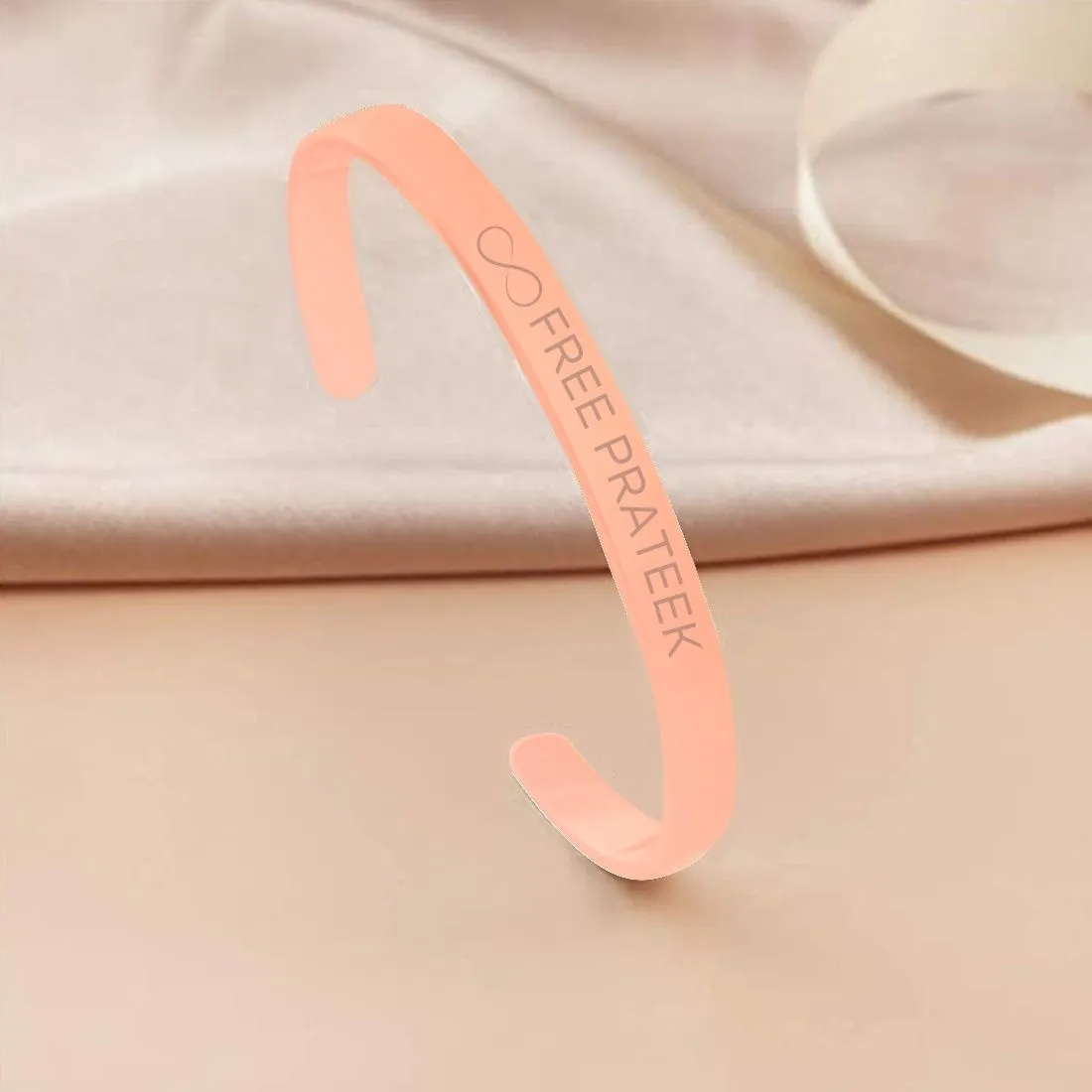 Engraved Personalised Bracelets Kada With Name for Men Women  - Rose Gold Plated/Black Rhodium/Gold Plated - Infinity