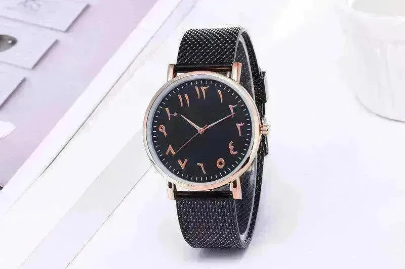 Fashion Creative Quartz Watches Couple Watches Digital Mesh Band Watches