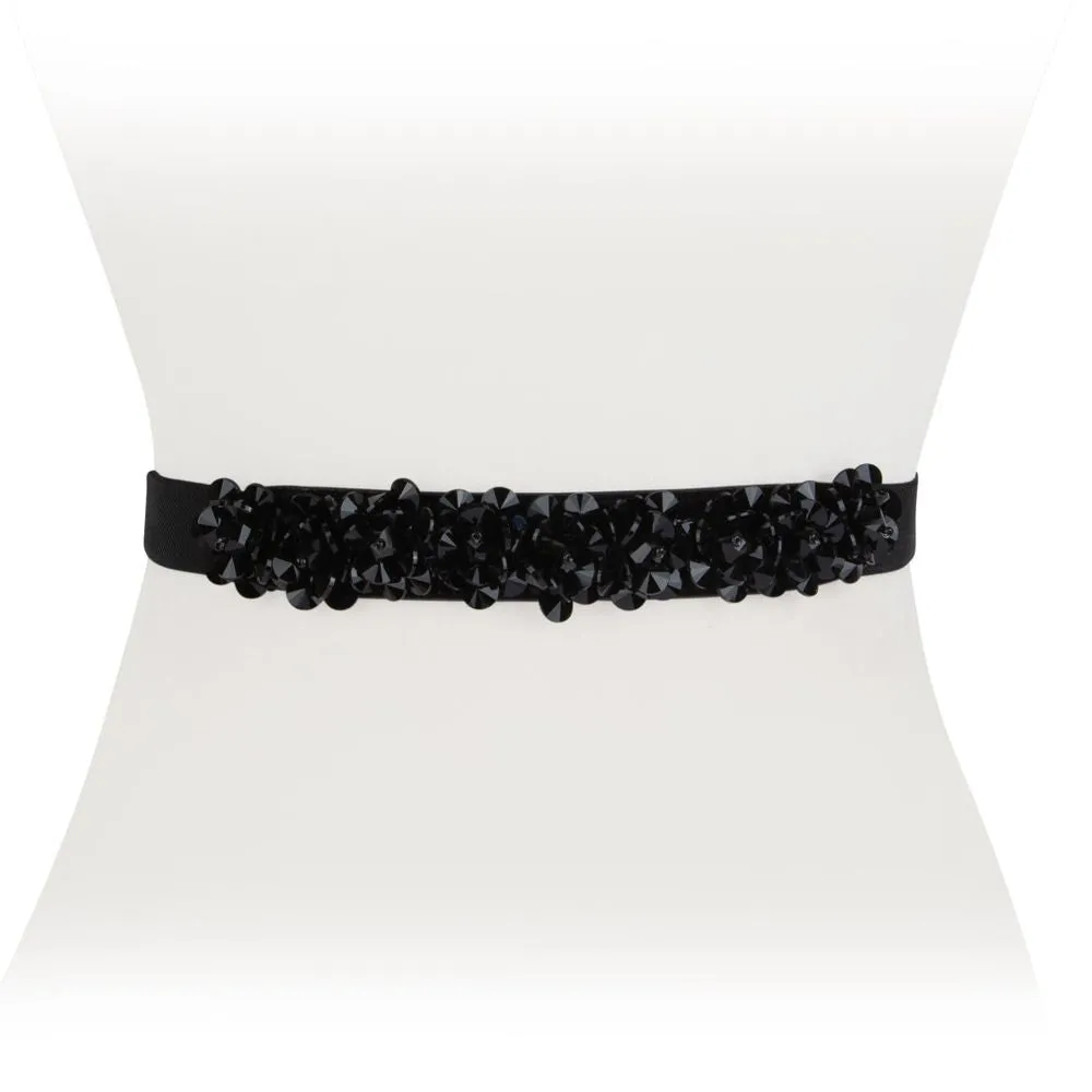 Floral Crystal Stretch Belt