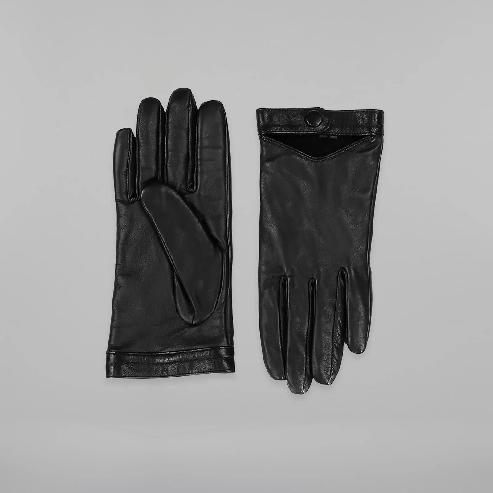 Gabia Quilted Leather Gloves (Black)