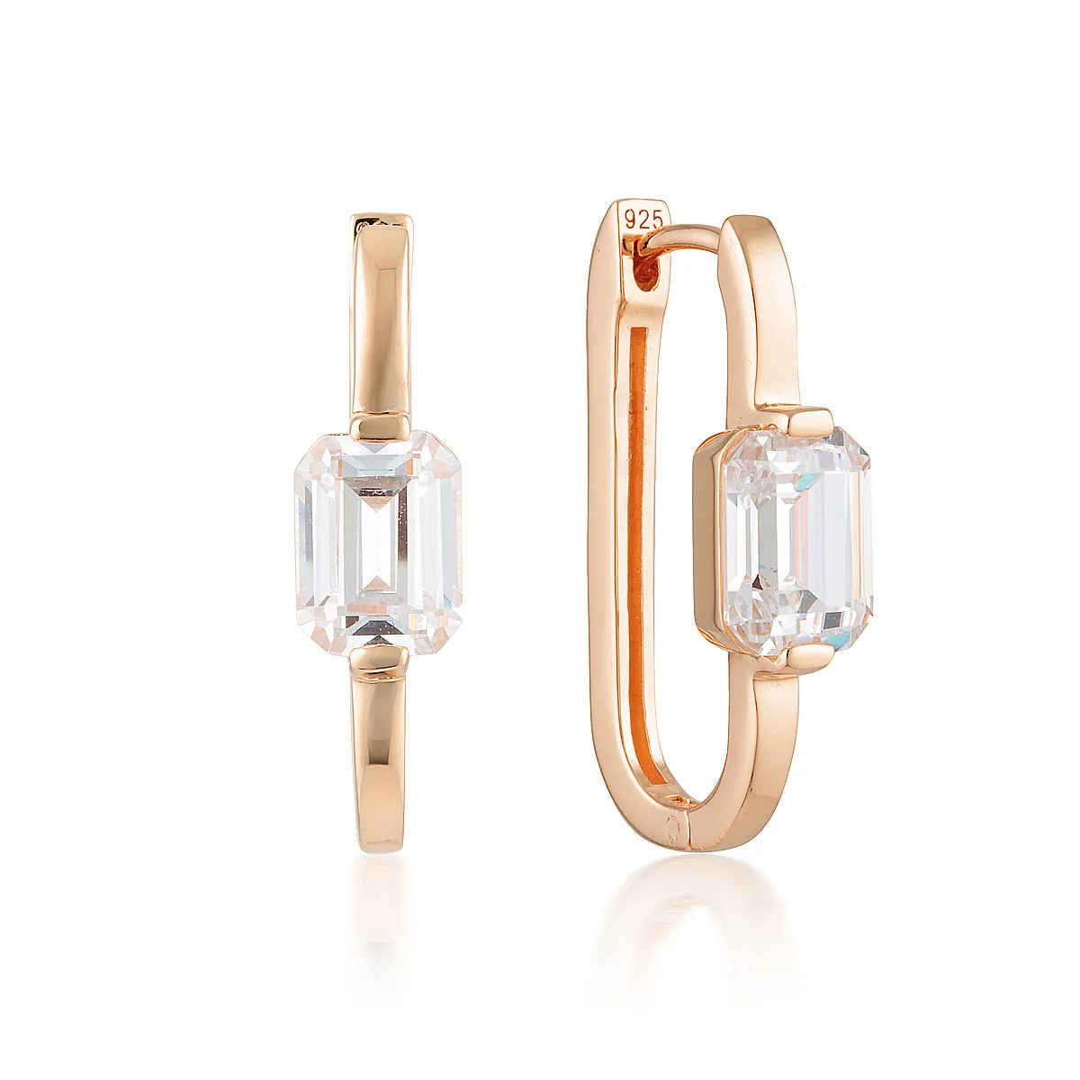 GEORGINI EMILIO ROSE GOLD HOOP EARRINGS