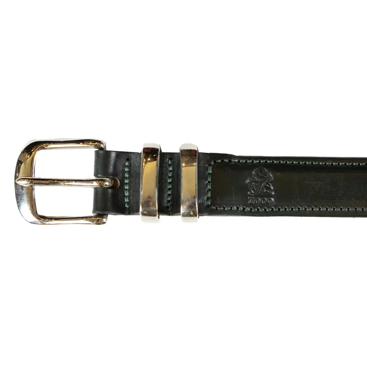 Green 'Tamar' Bridle Hide Leather Belt