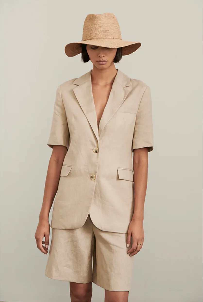 Helen Kaminski Desmonda Mid Rim Raffia Fedora | Natural