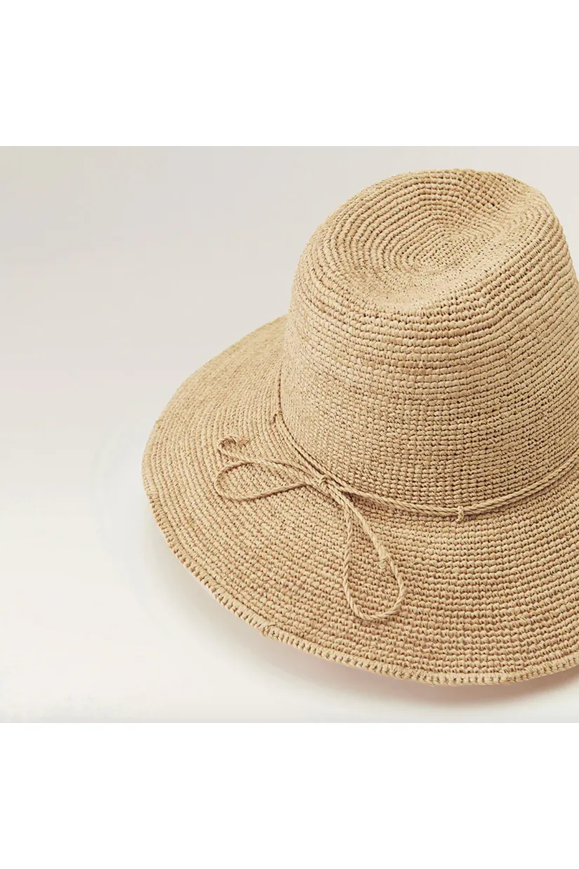 Helen Kaminski Desmonda Mid Rim Raffia Fedora | Natural
