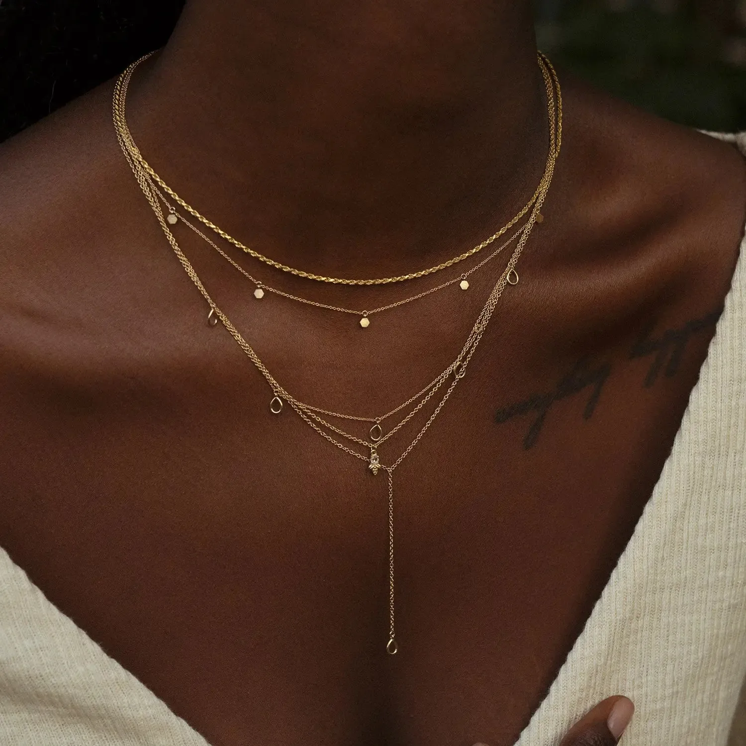 Honeysuckle necklace - 14k yellow gold