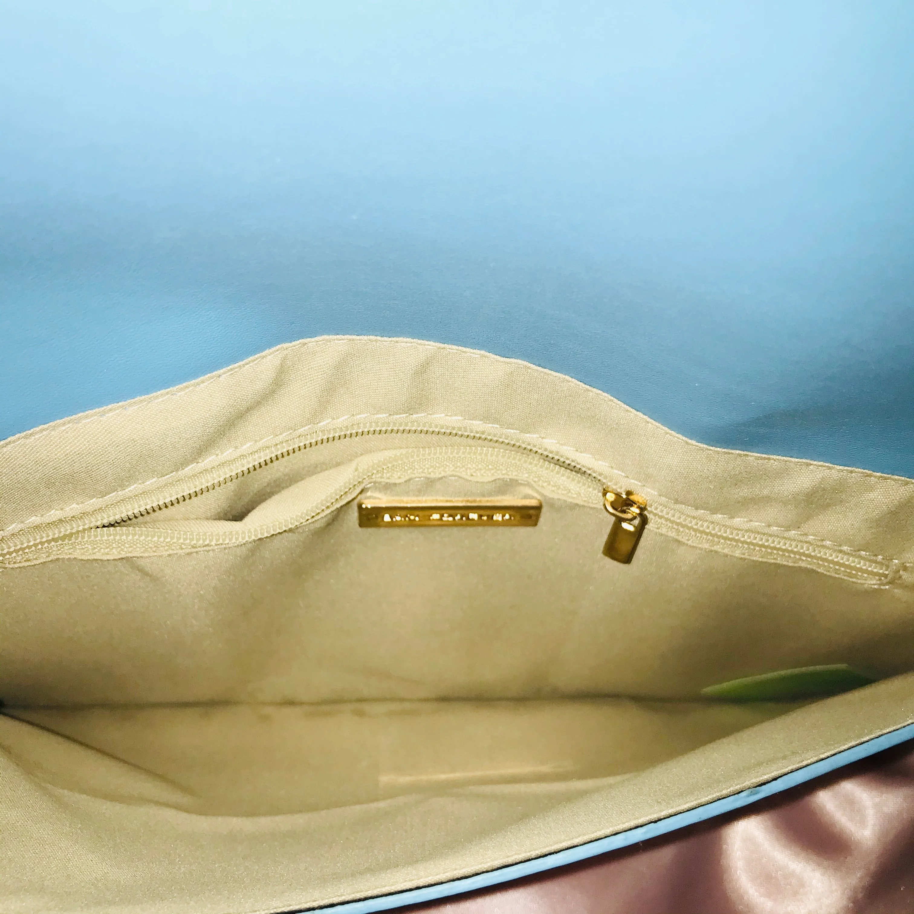 In My Bag Metallic Iridescent Envelope Clutch Handbag
