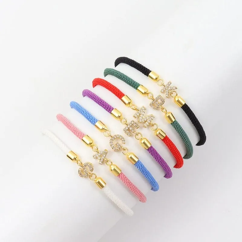 Initial Bracelet Rope Black