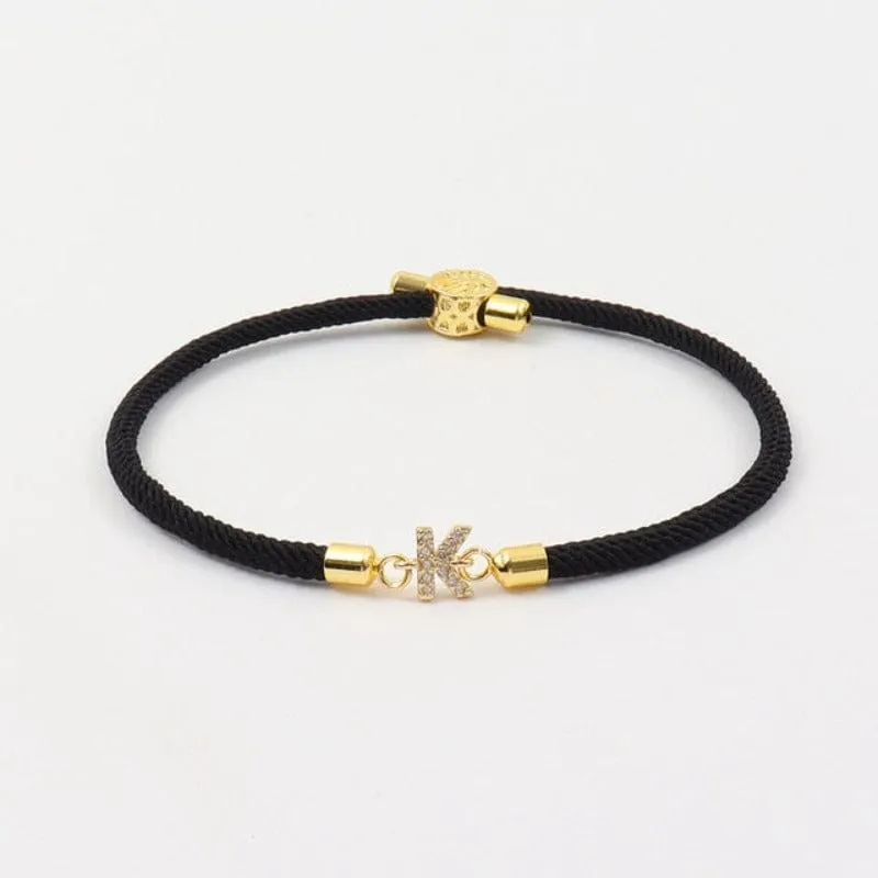 Initial Bracelet Rope Black