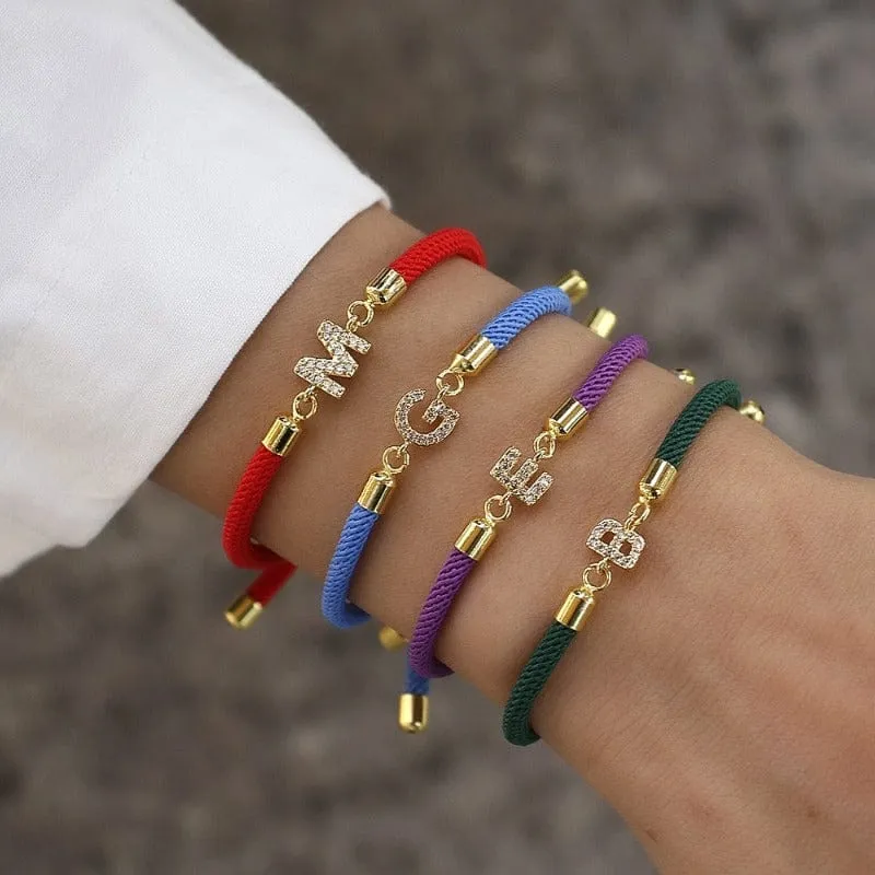Initial Bracelet Rope Black