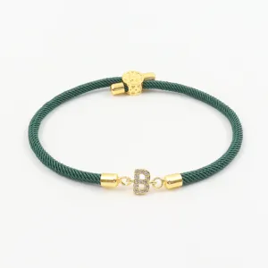 Initial Bracelet Rope Green