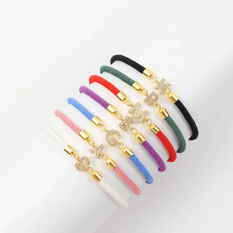 Initial Bracelet Rope Green