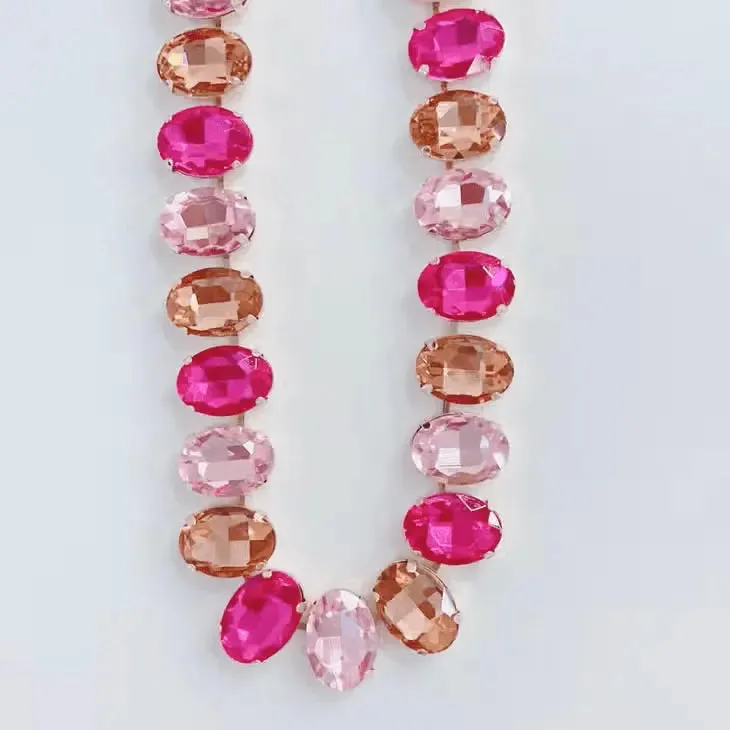 Jane Pink Radiance Crystal Necklace