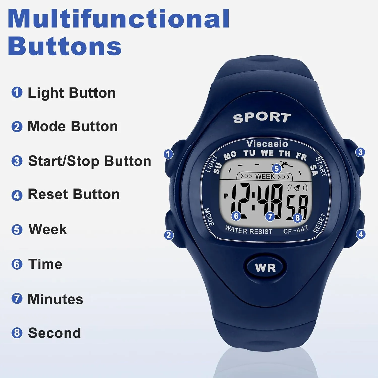 Kids Digital Outdoor Waterproof and Shockproof Multifunctional Sports Watch with Beautiful Gift Box for Boys and Girls Aged 3-8
