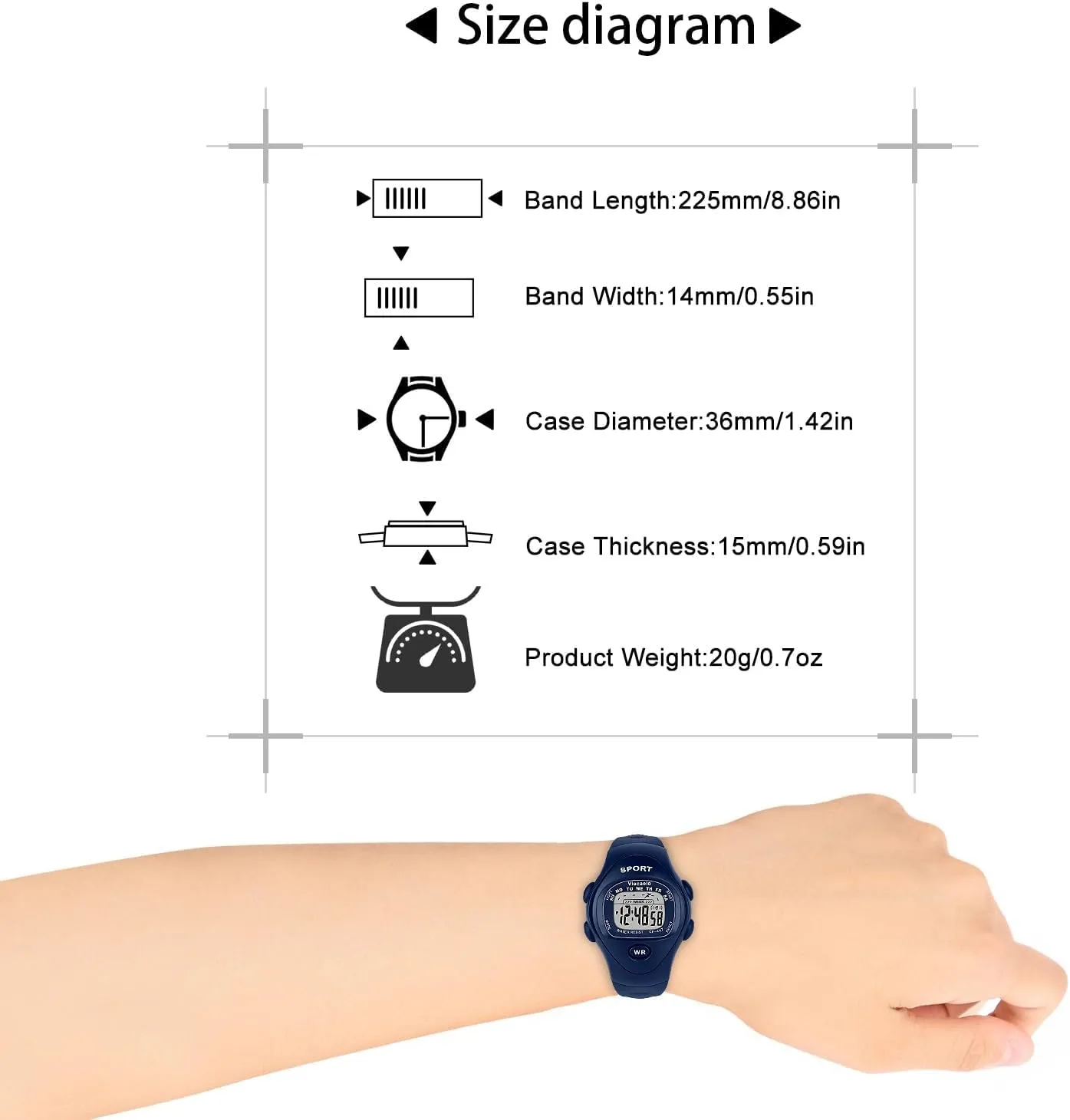 Kids Digital Outdoor Waterproof and Shockproof Multifunctional Sports Watch with Beautiful Gift Box for Boys and Girls Aged 3-8
