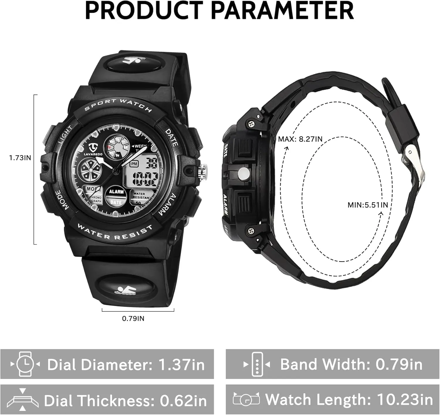 Kids Watch for Boys and Girls Ages 5-15, Analog Digital Waterproof With Alarm Clock Stopwatch, Birthday and Christmas Gifts