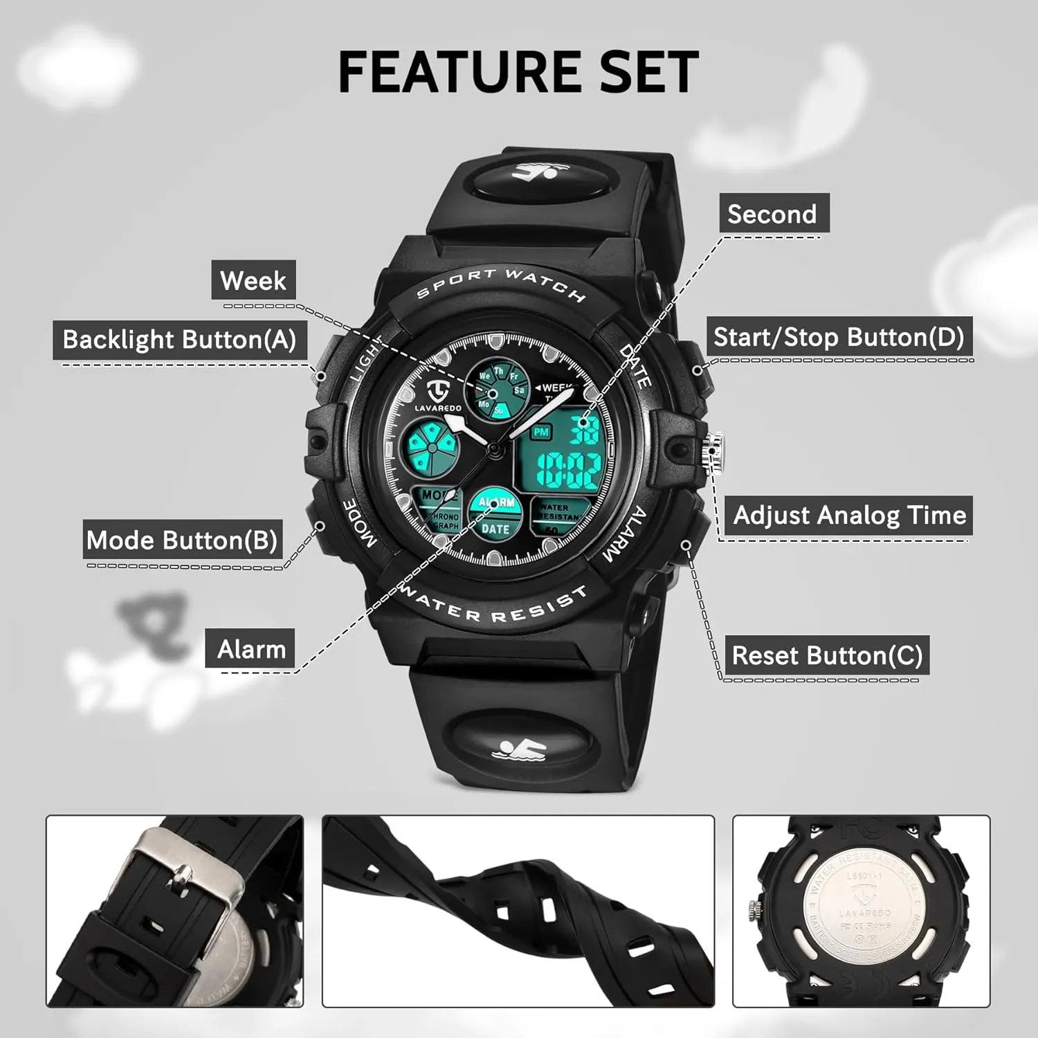 Kids Watch for Boys and Girls Ages 5-15, Analog Digital Waterproof With Alarm Clock Stopwatch, Birthday and Christmas Gifts